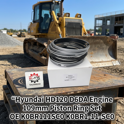 قطع غيار محرك الحفار 109 مم مجموعة حلقات مكبس D6DA لشاحنة هيونداي HD120 OE K0BR111SC0 K0BR1-11-SC0